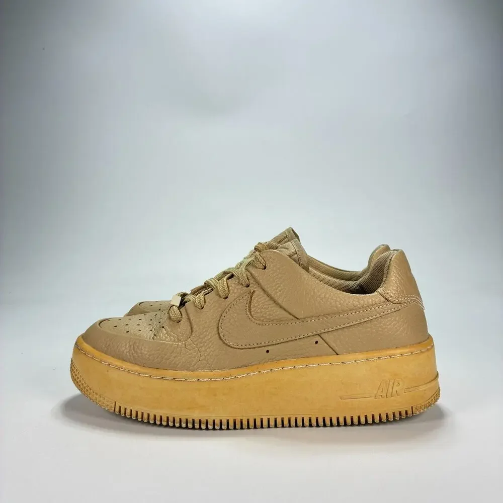 Nike Air Force 1 Sage Low Club Gold Platform Sneakers CT0012-200 Women's Size 7